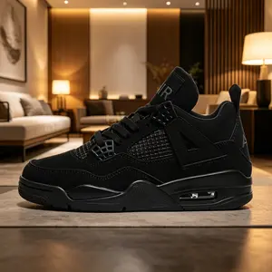 Blackout Sneakers, Streetwear Shoes, Hip Hop Sneakers, Casual Black Shoes black sneaker.Casual Comfortable Lace-Up Sneakers