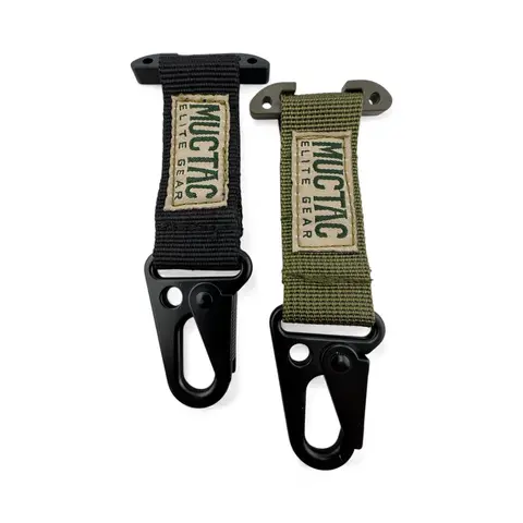 MUCITUP MUCTAC MOLLE Clip-On Multifunctional Keychain - Heavy Duty Alloy Hook Key Ring, Slim Clip Gear Tidy Duty Belt Ready Holder, Men's Accessories, 1 Inch 1000D Nylon Webbing, Stitched Patch, True-Fit MOLLE Rigs Compatible