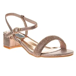 Badgley Mischka Girls' Sparkly Sandals - Low-Heeled, Elegant, Glamorous Detail, Comfort Fit Formal Footwear (Little Kid-Big Kid)