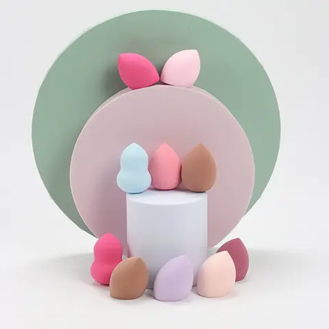 6/12/24/36/60 pcs Medium Beauty Sponges, Face Sponges, Random Colors & Shapes, Foundation Makeup Sponge for Liquid, Cream and Powder, Latex-Free Blending Beauty Sponge for All Skin Types
