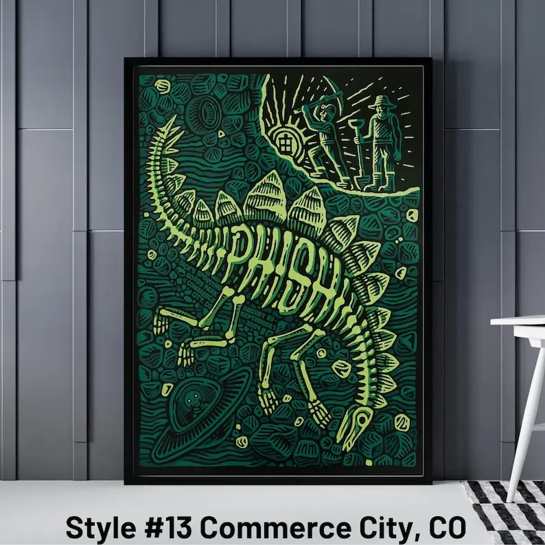 Phish All Gig Posters, Phish Dicks Sporting Goods Park Poster, Phish Commerce City, Mondegreen Poster, Las Vegas Sphere April Poster