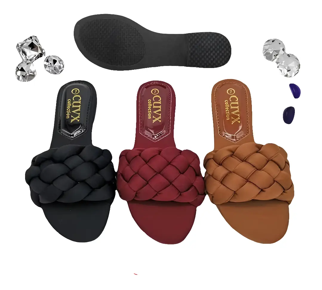 Stylish Braided Flat Sandals for Women, Comfortable Open Toe Shoes with a Soft Top, Good Material for Everyday Wear and Long Hours, Comfortable Fit, Casual, Long-Lasting, One Size