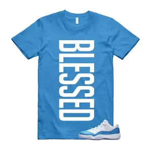 Menswear Unisex Classic 11 UNC University Blue White Low 2026 Prints Round Neck Casual Cotton Fabric Short-Sleeve T-Shirt - Layer-Friendly Top to Match VERTBLS