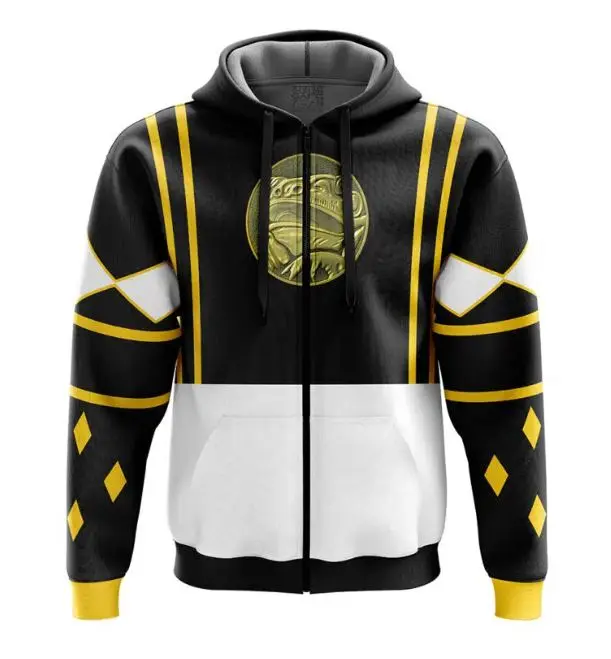 Black Ranger Nijetti Rangers Streetwear Zip Hoodie Jacket, Anime fan Zip up hoodie, Perfect for Fall & Winter with Fitted Design #anime  #hoodie #jacket #menwear