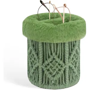 2 in 1 Glasses Holder, Anti-scratch Plush Lined Eyeglass Holder Stand for Nightstand Desk Eye-glass Storage Organizer