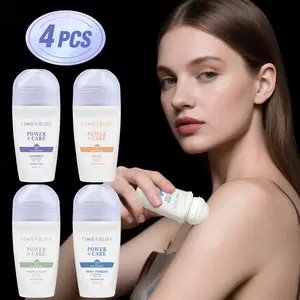 4-Pack - FLORA RUBY Body Deodorant Roll-On, Nourishes Skin with Natural Ingredients. Suitable for Underarms, Hands, and Feet - Compact and Portable, Underarm Product, Body Care, Body Deodorizer