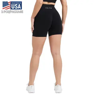 2 Pieces suit TKITK Seamless Tight shorts Gym shorts Womens Workout Yoga shorts  Soft High Waist Outfits Fitness Sports Wear