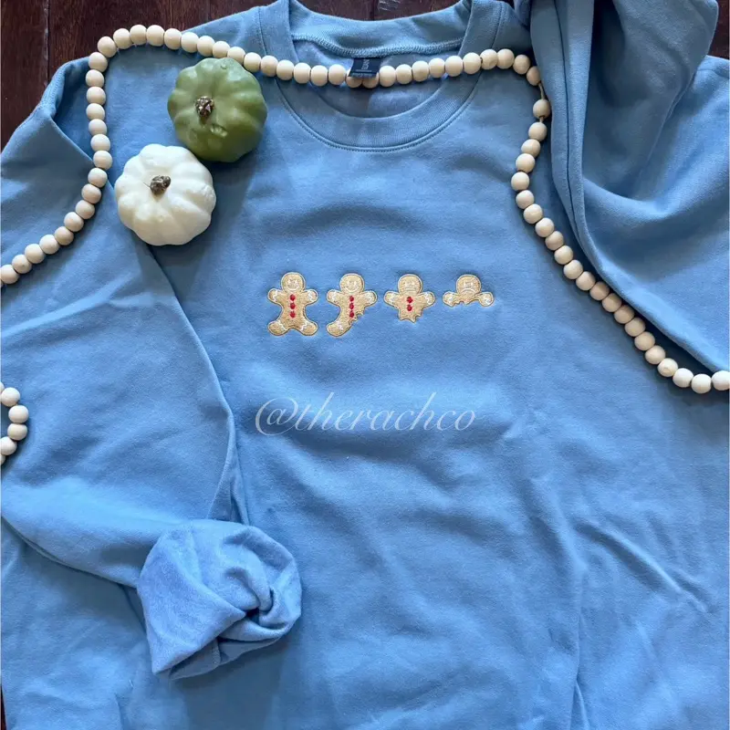 Embroidered Sweatshirt, Christmas Embroidered Sweatshirt, Christmas Sweatshirt, Cute Gingerbread Sweater