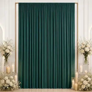Spandex Backdrop Curtain Hunter Emerald Green 10ft x 12ft, 4-Way Stretch Wrinkle-Free Photo Booth Backdrop with Rod Pockets for Wedding & Events