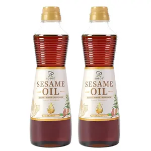 Soeos Sesame Oil, Toasted Sesame Seed Oil, 16.9 Fl Oz (500 ml) Pack of 2, Nutty Flavor, Perfect for Asian Food, Noodles, Soup, Baking, and Stir-Fry, Total 1000 ml