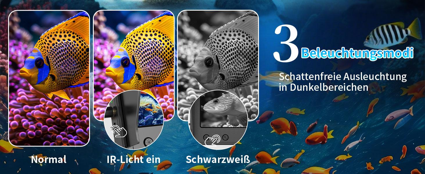 Underwater Fishing Camera 1080P HD, Portable Fish Finder with 4.3" LCD Display & Infrared Night Vision, IP68 Waterproof 30M, 5000mAh Battery, for Ice Lake Boat Kayak Fishing