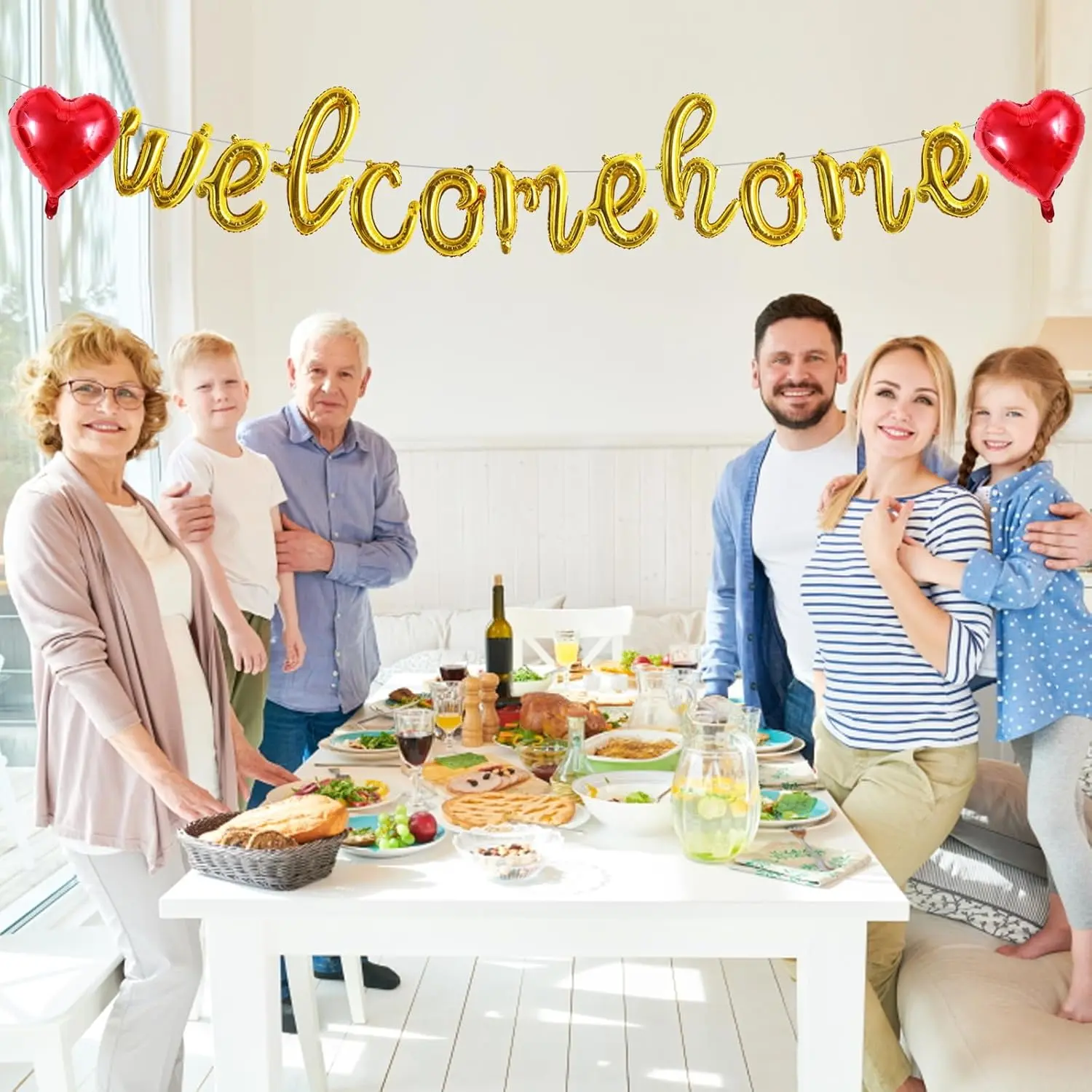 Welcome Home Balloons,Gold Cursive Welcome Home Foil Balloons Banner 16 Inch Welcome Home Party Decorations for Homecoming Party Decorations House Warming Party Family Gathering Supplies