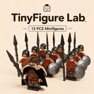 13PCS Medieval Throne War Minifigures Building Block Toys, Fantasy Soldier Figures Set, MOC Brick Accessories, Compatible with Major Building Blocks, Collectible Gift for Kids & Fans