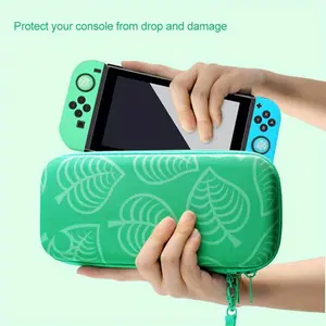 Nintendo Switch Hard Case Lite Storage Bag, Animal Crossing Theme Nylon Bag, Durable & Stylish Design, Perfect Fit for Console Protection