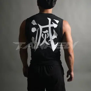 Destroy Kanji Compression Sleeveless in Black