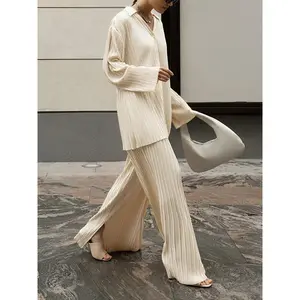 OversizedLeisurePleatPocketsTwoPiecePantsSet