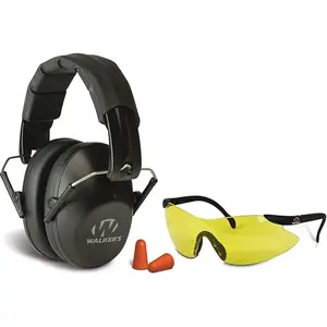 Walker's Pro/Low Profile Folding Muff, Glasses, Plugs Combo