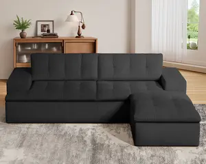 85'' Sofa Bed Cloud Couch Corduroy Upholstered Sectional Convertible Multi-Functional Floor Sofa for Living Room & Apartment Furniture, No Assembly