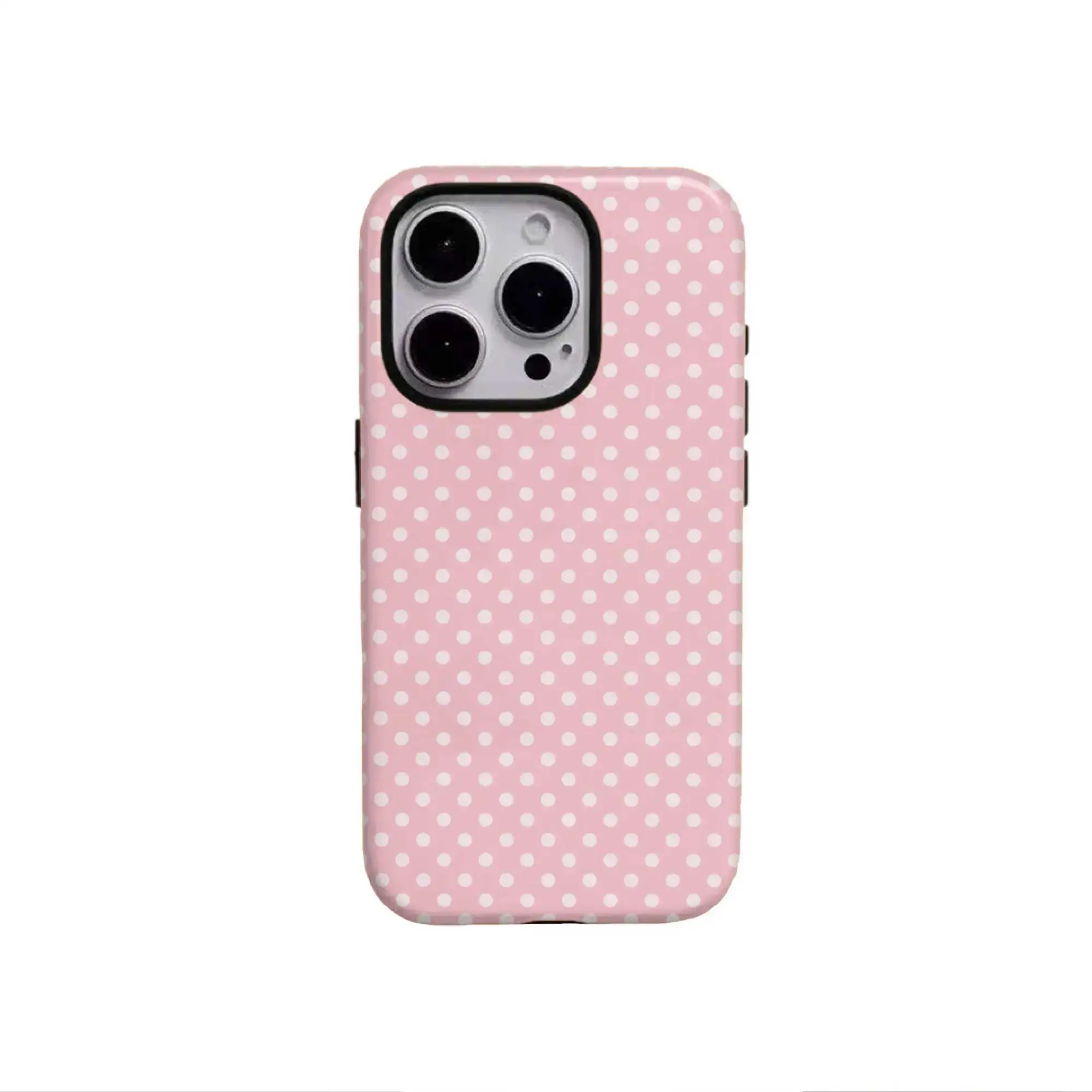 Cute Polka Dot Pattern Phone Case for Iphone 17, 16 Pro Max, 15 Pro, 13, 13 Mini, 12, 11, XS Max, 7, SE2 2-In-1 Case, Phone Case Cute, Durble Phone Case, Textured Phone Case, Funny Phone Case, Unique Phone Case