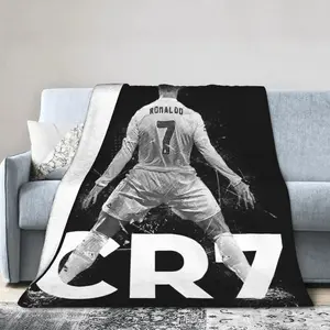 CR7  Football Soccer Blanket Ronaldos Flannel Funny Warm Throw Blanket for Bedding Lounge Decoration,Birthday Gift, Gift for Him, Gift for Her