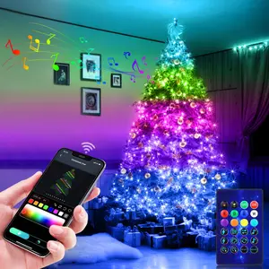 Christmas Tree Decoration Lights Rgbic Fairy String Light, 5m/10m/20m LED Garland Lamp, USB Powered Waterproof Indoor Outdoor Wedding Party Decorations
