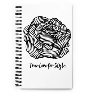 Journal Notebook, Spiral Metal Binding 140 Dotted Pages Soft cover, Rose Graphic journal