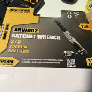 3/8" Cordless Ratchet Wrench Set, 60FT-LBS(80N.m) Electric Ratchet, 12V Extended Power Ratchet Wrench with Variable Speed, 6 Sockets, LED Light, 1/4" Adapter,1/2" Adapter,2 Batteries, Best Christmas and New Year Gift Ideas for Everyone