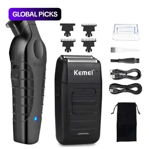 Kemei 2299 Professional Hair & Beard Trimmer Set, Cordless Shaver Combo, Durable Grooming Tools, Multifunctional Hair Trimmer, Perfect Christmas Gift for Men, Barber Clippers Set #GLOBAL PICKS