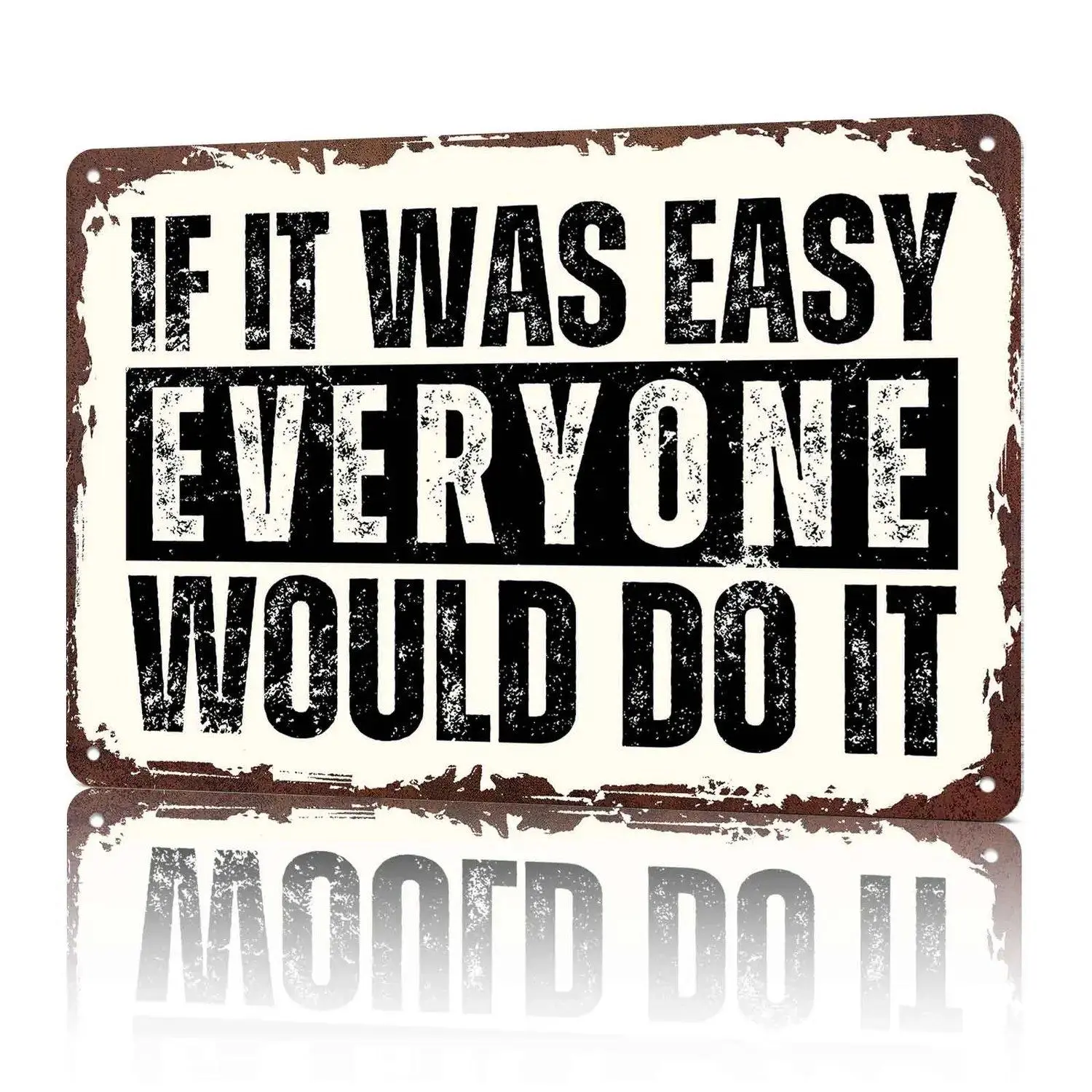 8x12 in Aluminium Decorative Home Sign - Gender-Neutral, Novelty, Sport-Inspired Retro Motivational Wall Decor for Gym, Office - Vintage Distressed Tin Plaque for Fitness Lovers (Home Supplies), Decorative Home Signs