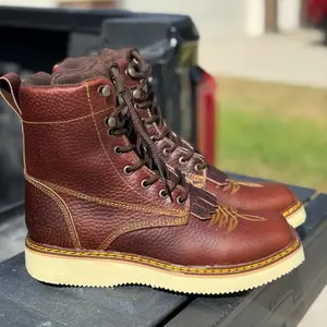 Zapato abujeta Cognac con casco