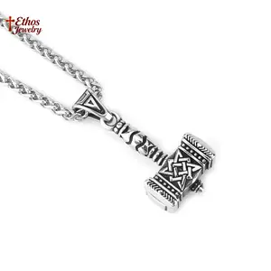 [DIDI Jewelry]Viking Thor's Hammer Mjolnir Pendant Necklace| Stainless Steel Fashion Versatile Accessory