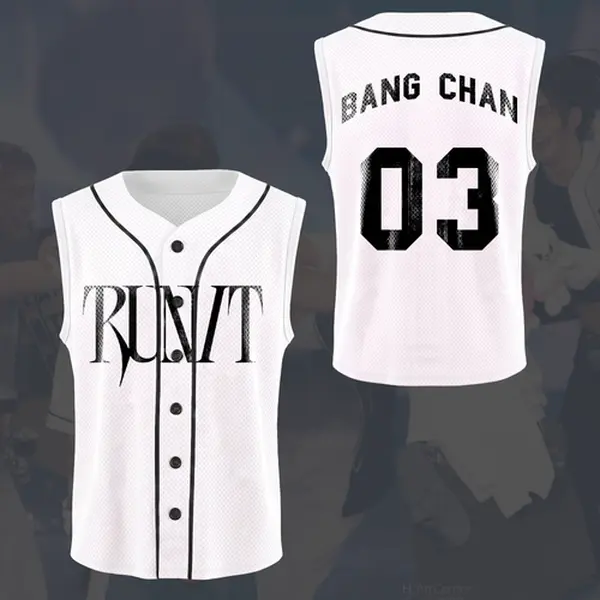 Streetwear SKZ Run It World Tour Mystic Smoke Sleeveless Mesh Baseball Jersey Gift For Fans