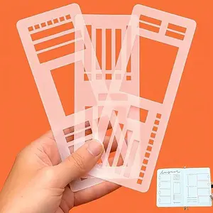 Handmade Flexible Record Template & Planner Stencil Set - 0.8mm Thickened Acrylic Material,  Planner Stencils for Dot Grid Journals & DIY Craft Supplies