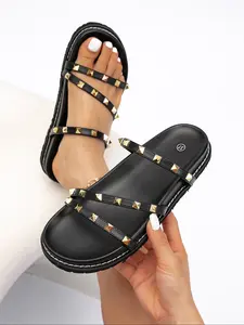 Summer New Thick Sole Open Toe Fashion Comfortable Slip-On Flat Sandals, Buckle Birkken Shoes Women Casual Beach Shoes