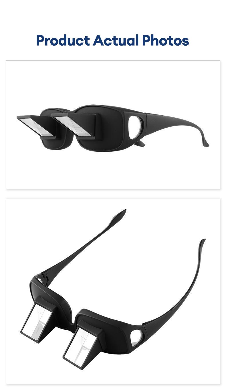 PAXA TJ001 Lazy Glasses, Bed Prism Glasses Spectacles, Horizontal High Definition Glasses, Prism Periscope Lie Down Eyeglasses for Reading and Watch TV in Bed, Unisex