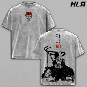 Obito Uchiha Wash Tee, Naruto Anime Graphic Shirt, Heavy Cotton Acid Washed T-Shirt, Double Printed Oversize Top, Unisex Casual Streetwear, Oversized Anime Print T-Shirt, Graphic, Gift For Anime Fan
