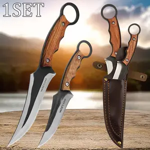 1SET Stainless Steel Kitchen Knives Set Professional Sharp Sashimi Knife Multipurpose Utility Camping Beef Fish Fruit Knife