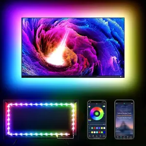 LED Strip Light, 1 Count USB Powered Bluetooth-compatible APP Control Music Sync Color Changing LED Light Strip, Suitable for TV Computer Backlight Holiday Indoor Home Decoration, TV LED Lights