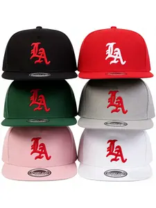 One Flat-brimmed Baseball Cap Unisex Adjustable Snapback Fashion Sunshade Cap with "LA" Letter Print Ideal for Shopping And Vacation Outdoor Activities Snapback Hat