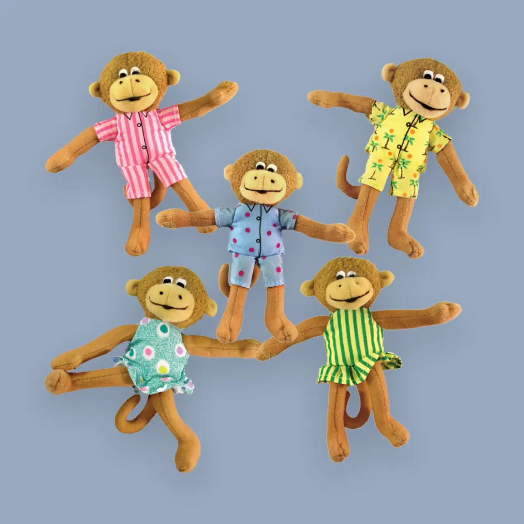 Five Little Monkeys Finger Puppets - set of 5