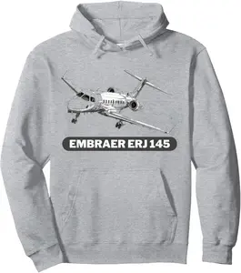 Embraer ERJ 145 Airplane Pullover Hoodie