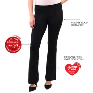 Invel® Active Woman's Flair “Straight” Pants with Bioceramic MIG3® Far-Infrared Technology