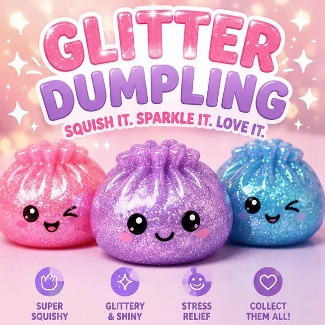 Mystery Glitter Dumpling Reusable Portable Tumbler - Non-Slip Round Rubber Stretchable Handy Drink Accessory for Birthday Festive Gifting (Home & Party Supplies) Squishy Stress Set, Toys, Waterproof