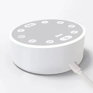 Adjustable White Noise Machine with Soft Ambient Lighting, Multi Nature Sleep Sounds Including Rain, Ocean and Forest, Calming Relaxation Sleep Aid Device for Better Rest & Mood Relief
