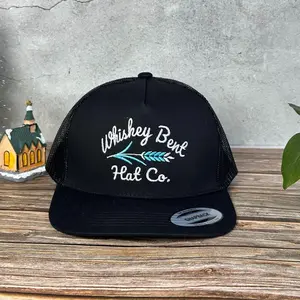 Whiskey Bent Hat Co Embroidered Snapback, Cotton Mesh Back Breathable Hat Gift For Him, Summer Outdoor Fashion cap