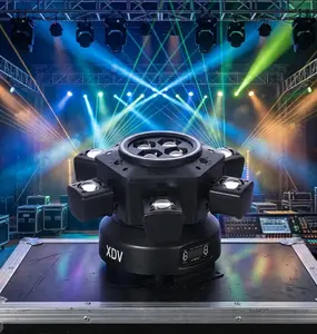 XDV 150W 6-Arm Moving Head Beam Light - Color Changing RGB, Vibrant RGB Lighting, Multicolor LED Lighting, LED Atmosphere Lights with Advanced DMX-512 & Master-Slave RGBW for Nightclubs, Live Concerts (Father's Day Gift Option)