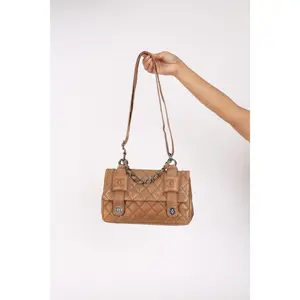 Pre-owned CHANEL Designer Handbag/Wallet In the Mix Messenger Bag Tan Lambskin 2008 DSHW Drop 30