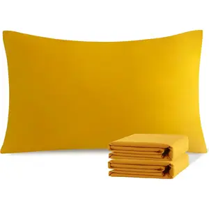 Standard Pillowca t - 2 Pack Brushed Microfiber 20x26 Pillowcas - Soft, Wrinkle-Free, Fade-Resistant, Stain-Resistant, Ginger Yellow Pillowcas with Envelope Closure - 20x26 Inches