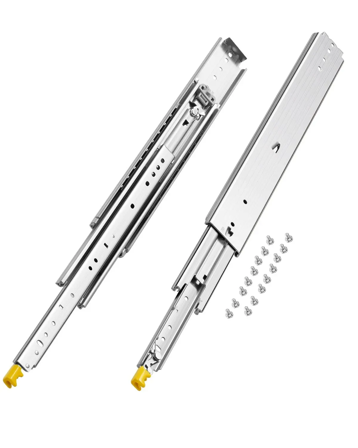 1 Pair Full-Extension Drawer Slides, 22-Inch Length, 500-Pound Load Capacity, Locking Ball-Bearing Drawer Slides with Side-Mount Rails, Premium Steel Construction, Smooth Operation, Durable Cabinet Hardware for Heavy-Duty Drawers