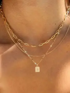 3pcs Layered Chain Necklace Set for Women Pendant Stack Minimalist Jewelry Daily Wear